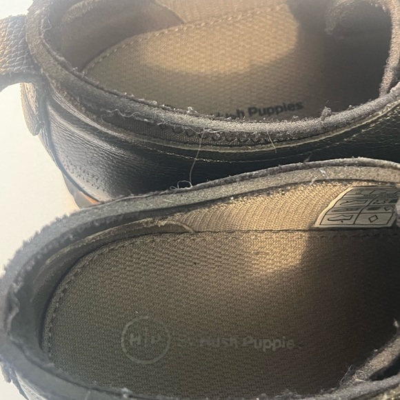 Mens Hush Puppies Dress Shoes Size 8 Black Colby Oxfords Leather Lace Up - Picture 3 of 7